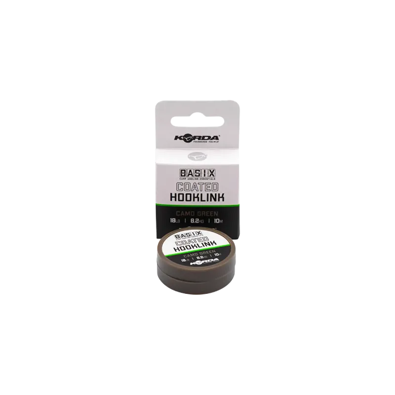 Повідковий матеріал Korda Basix Coated Hooklink Camo Green 25lb 10m