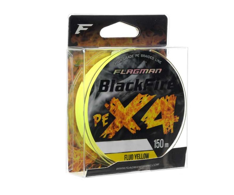 Шнур Flagman BlackFire PE X-4 150м Fluo Yellow