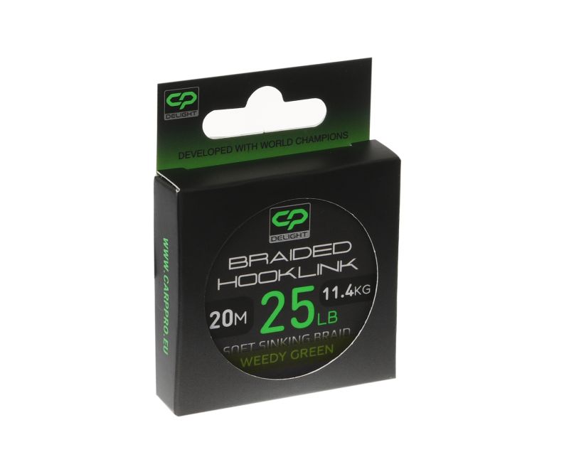 Повідцевий матеріал без оболонки Carp Pro Delight Soft Braided Hooklink Weedy Green 20м 25lb