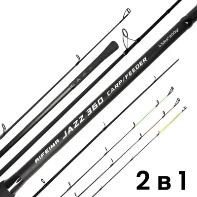 Удилище 2в1 Feima Jazz 3.6 м (карповое + фидерное, 3,5 lb, тест до 200 г)