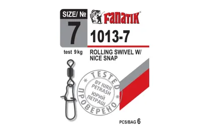 Застібка американка з вертлюгом Fanatik 1013-7 тест 9 кг