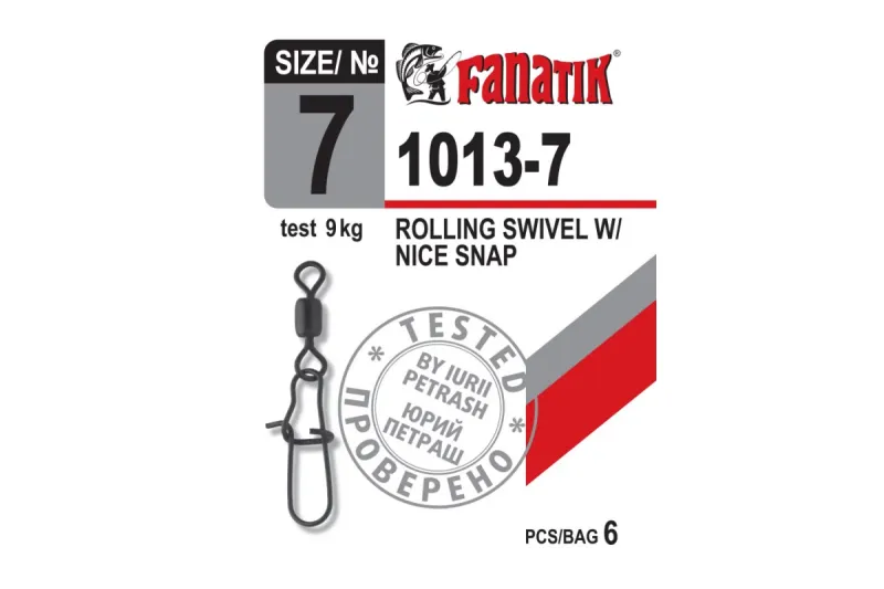 Застібка американка з вертлюгом Fanatik 1013-7 тест 9 кг