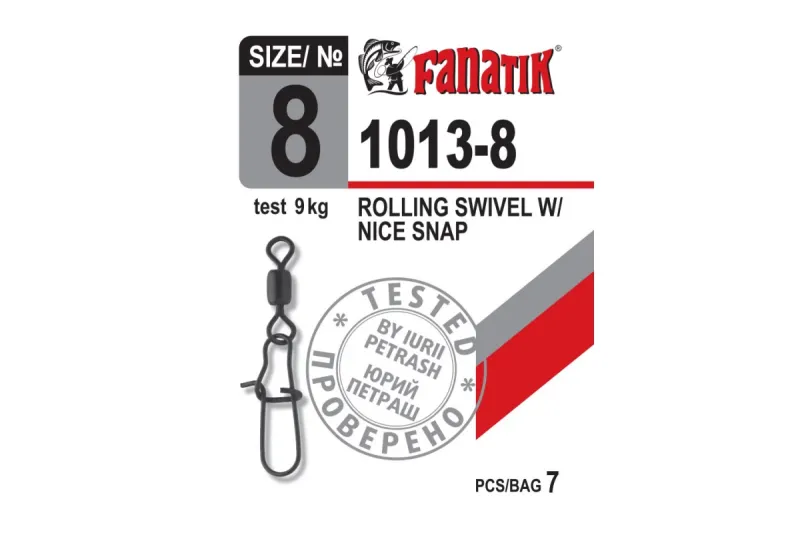 Застібка американка з вертлюгом Fanatik 1013-8тест 8 кг